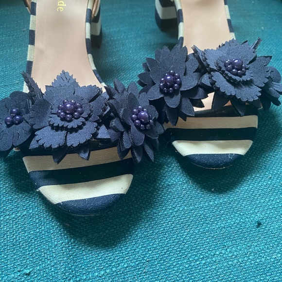 Kate Spade Navy/White Striped Wollie Sandals - Picture 4 of 6